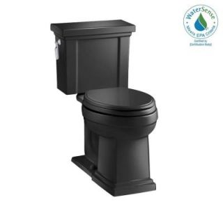 KOHLER Tresham 2 piece 1.28 GPF Elongated Toilet with AquaPiston Flush Technology in Black Black K 3950 7