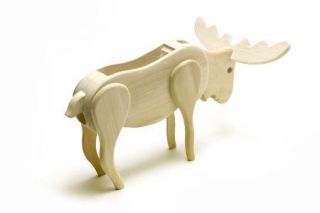 Handcrafted Wooden Moose Candy Dispenser —