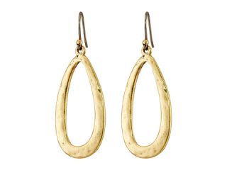 Lucky Brand Oval Textred Hoop Earrings Gold