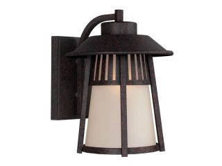 Sea Gull Lighting Hamilton Heights One Light Outdoor Wall Lantern, Oxford Bronze with Smokey Parchment Glass   8711701 746