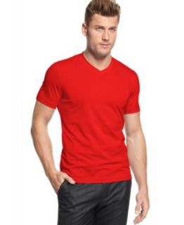 Alfani RED T Shirt, Fitted V Neck T Shirt