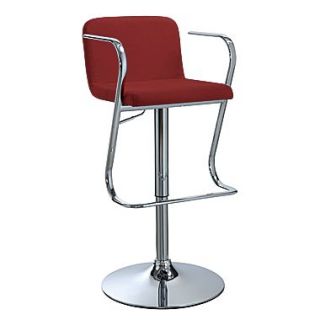 Coaster Fabric Bar Stool With Adjustable Seat and Foot Rest, Red