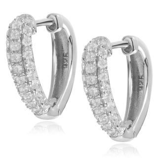 Journee Collection Sterling Silver Cubic Zirconia Micro Pave Hoop