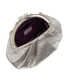 Judith Leiber Couture Enchanted Allover Beaded Pochette, Silver/Silver Shade