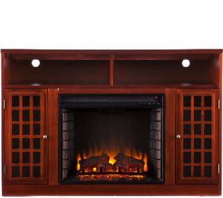 Bergen Media Console Electric Fireplace   Mahogany Finish —