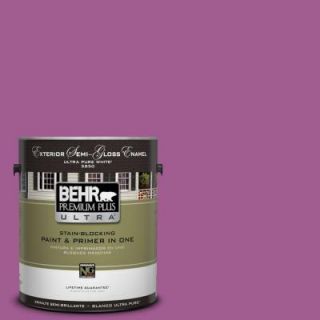 BEHR Premium Plus Ultra 1 gal. #P110 6 Wild Berry Semi Gloss Enamel Exterior Paint 585301