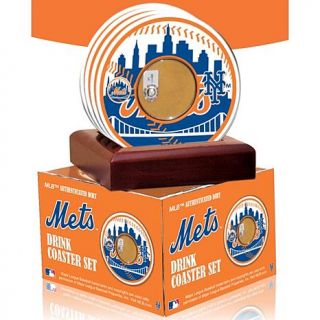 New York Mets Coasters with Game Field Dirt by Steiner Sports