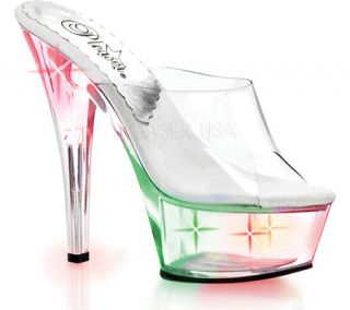 Womens Pleaser Kiss 201LT   Clear/Multi/Colored Lights