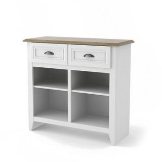 Entryway Console Table, White and Oak