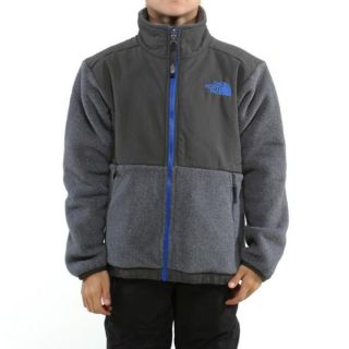 North Face Boys Denali Charcoal Grey & Nautical Blue Jacket