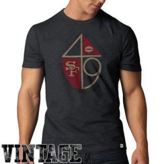 47 Brand San Francisco 49ers Scrum Vintage T Shirt   Charcoal