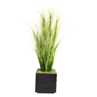 Laura Ashley 66 in. Tall Onion Grass with Twigs in 14 in. Fiberstone Planter VHX114204