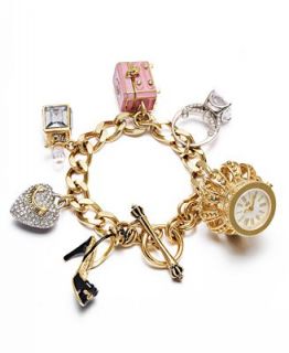 Juicy Couture Watch, Womens Charmed Gold Plated Stainless Steel Charm
