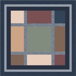Milliken Ababa Square Blue Transitional Tufted Area Rug (Common: 8 ft x 8 ft; Actual: 7.58 ft x 7.58 ft)