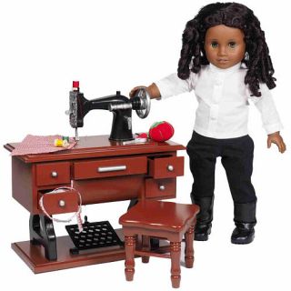 1930 Style Sewing Machine Set, Accessories & Furniture for 18 inch Dolls    The Queen's Treasures