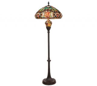 Tiffany Style Splendid Garden Floor Lamp with Lit Base by J.J. Peng —
