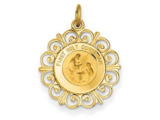 First Holy Communion Charm in 14k Yellow Gold
