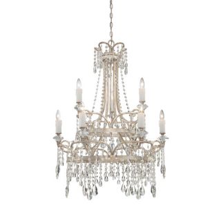 Tricia 9 Light Chandelier in Vintage Silver by Quoizel