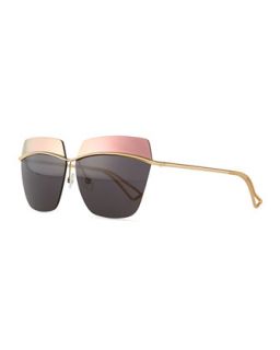 Dior Metallic Colorblock Lens Sunglasses, Gray/Copper