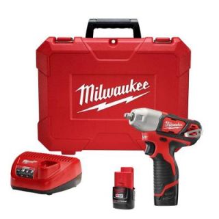 Milwaukee M12 12 Volt Lithium Ion Cordless 1/4 in. Impact Wrench Kit 2461 22