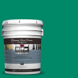 BEHR Premium Plus Ultra 5 gal. #S G 470 Festive Green Satin Enamel Exterior Paint 985305