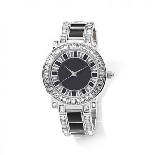 Designer Watch Collection by Adrienne© "Jeweled Baguette" Crystal Bezel Br   7578987