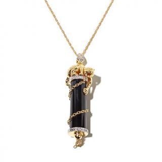 Victoria Wieck Absolute™ and Black Onyx Vermeil "Lion" Pendant with 18" C   7822179