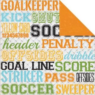 Goal Double Sided Cardstock 12"X12" Soccer Words