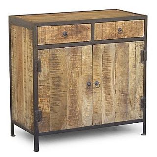 Timbergirl Industrial Reclaimed Wood and Iron 2 Drawer Sideboard Cabinet