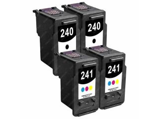 Refurbished: 4 PACK Remanufactured Canon PG 240 / CL 241 (2 Black / 2 Color) Ink Cartridges for Canon PIXMA MG2120 MG2220 MG3120 MG3222 MG3520 MG3522 MG4120 MG3122 MG3220 MG4220 MX479 MX439 MX512 Printer
