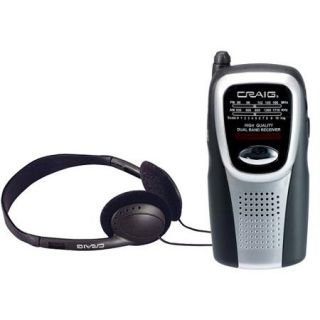 Craig CS2500 AM/FM Pocket Radio with Speaker and Headphones