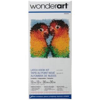 Wonderart Latch Hook Kit 12inX12in Lovebirds   16426873  