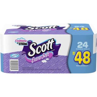 Scott Tissue Extra Soft Unscented Bathroom Tissue, 24 rolls