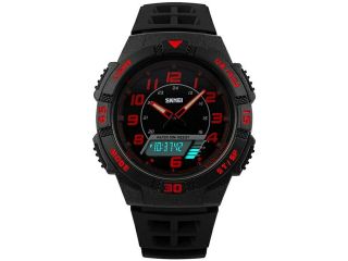 LED Digital Quartz Military Watch Water Resistant Dual Time Alarm Day Date Wristwatch for Sports
