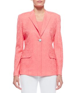 Misook One Button Jacket, Coral, Womens