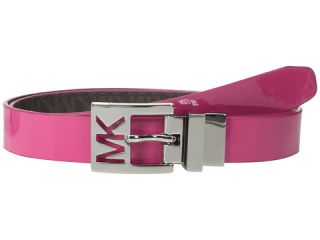 Michael Michael Kors 25mm Reversible Patent To Logo Pvc On Mk Cutout Harness Buckle Belt