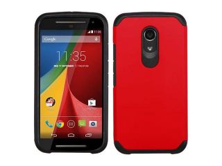 Motorola Moto G 2nd Generation 2014 XT1068 Hard Cover and Silicone Protective Case   Hybrid Red/ Black Astronoot + Tool