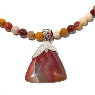 Jay King Mookaite Sterling Silver Pendant with 18" Beaded Necklace   7816569