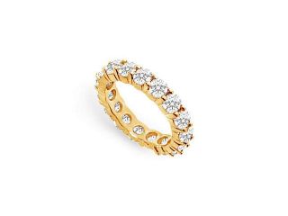 4 Carat Diamond Eternity Ring in 18K Yellow Gold Fourth and Fifth Wedding Anniversary Jewelry