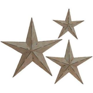 Home Decorators Collection 23.75 in. Light Grey Metallic Metal Wall Stars (Set of 3) 1004100270