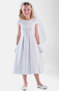 Us Angels Box Pleat Lace Bodice Dress (Little Girls & Big Girls)