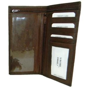 Leather In Chicago CB9004 BRN Cowhide Leather Checkbook Cover, Brown