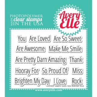 Avery Elle Clear Stamp Set, 4" x 3", Simply Said