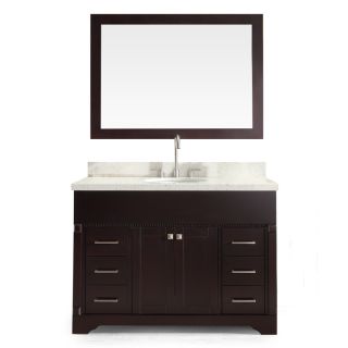 ARIEL Stafford Espresso Undermount Single Sink Asian Hardwood Bathroom Vanity with Quartz Top (Common: 49 in x 22 in; Actual: 49 in x 22 in)