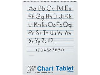 Pacon 74710 Chart Tablets w/Manuscript Cover, Ruled, 24 x 32, White, 25 Sheets/Pad
