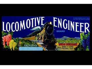 Buy Enlarge 0 587 22990 xP20x30 Locomotive Engineer Brand California Grapes  Paper Size P20x30