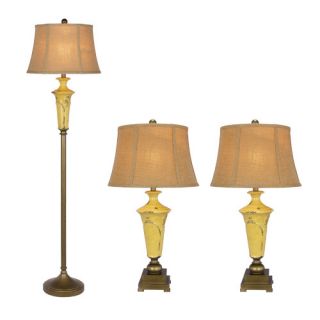 Fangio 3 Piece Table and Floor Lamp Set