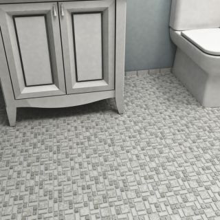 SomerTile 11.75x11.75 inch Collegiate White and Black Porcelain Mosaic
