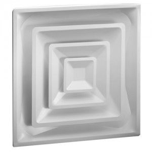 Hart & Cooley FPD3 06 W HVAC Diffuser, 6" Collar FPD3 Steel T Bar Fixed Pattern Diffuser   White (050509)