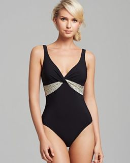 Gottex Gold Rush V Neck One Piece Swimsuit